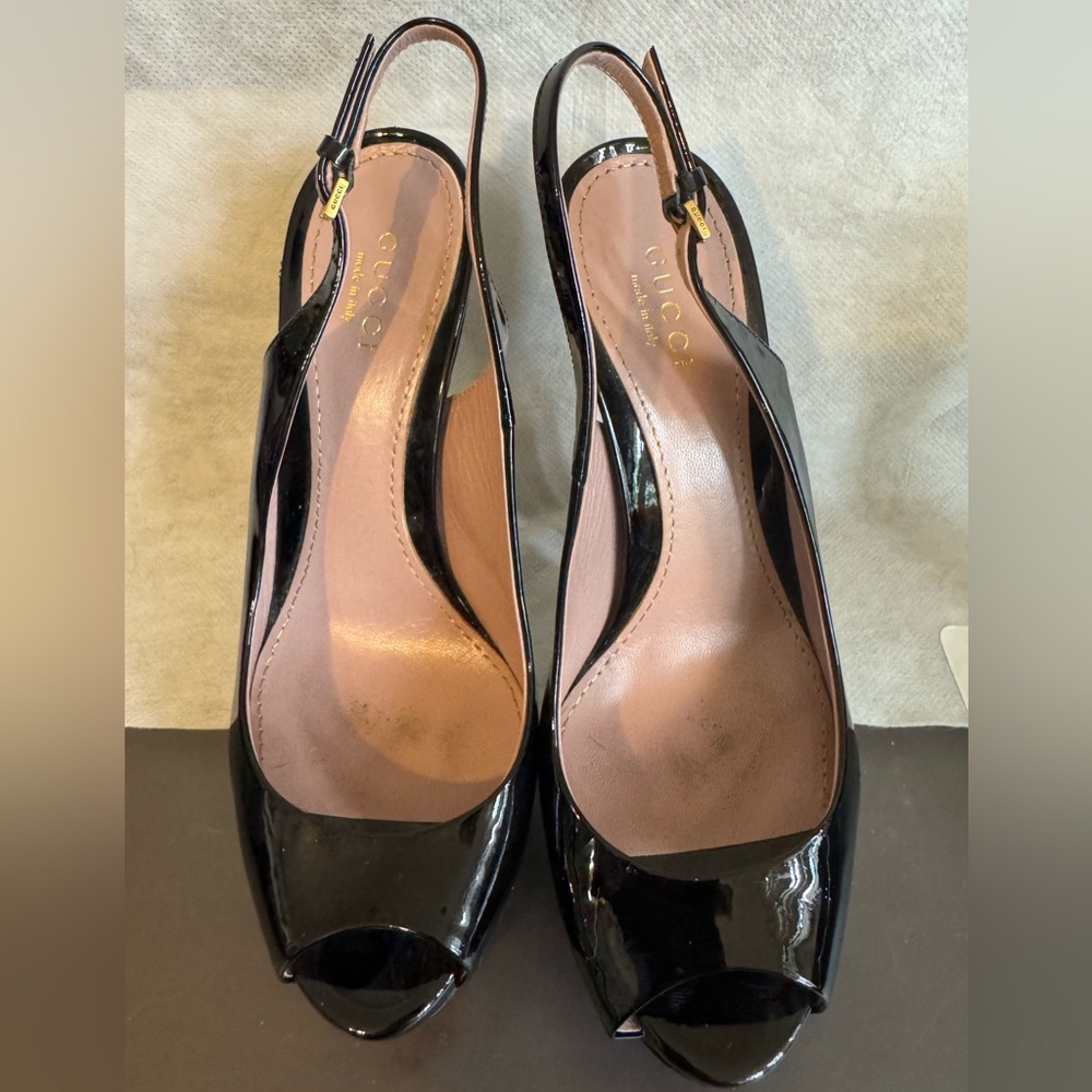Gucci Bernice crystal Slingback Heels Sz 34.5